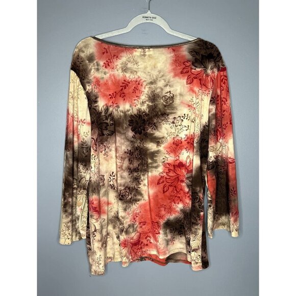 Cato Shirt Womens 18 2X Red Stretch Velvet Burnout Fairy Grunge Y2K Whimsigoth - Picture 3 of 11